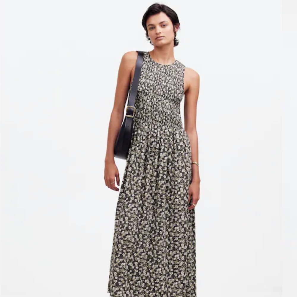 Madewell The Melody Smocked Midi Dress in Floral